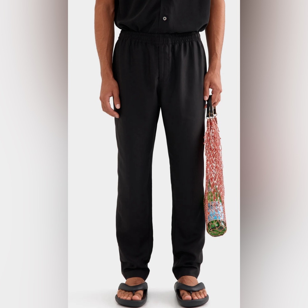 Venroy Tensel Lounge Chino Pants Black | Size M